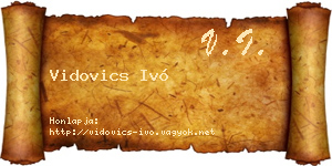 Vidovics Ivó névjegykártya